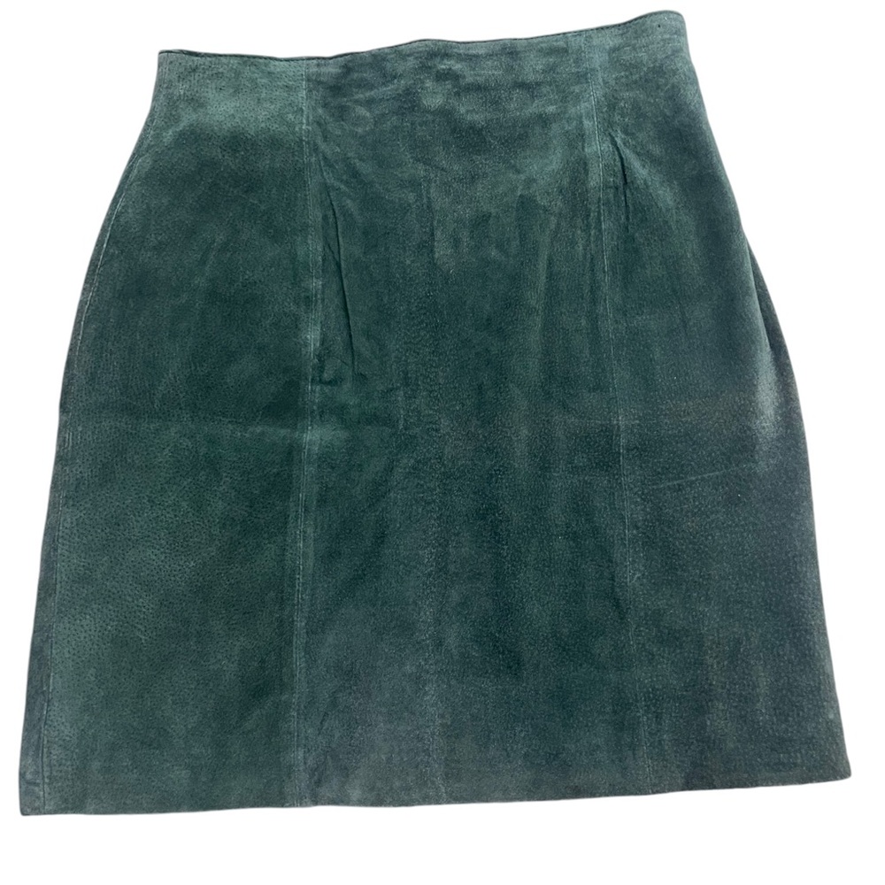 Wilsons Leather Dark Green Suede Pencil Skirt